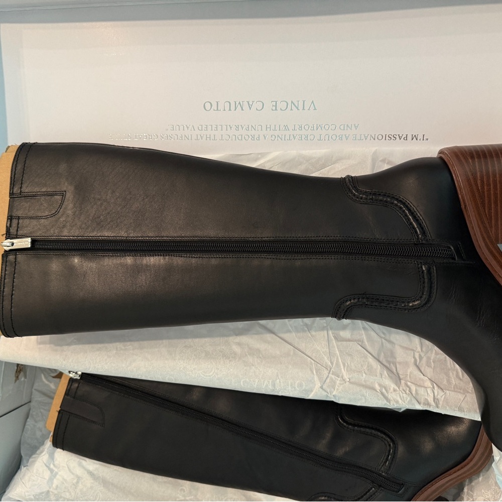 Vince Camuto Vuliann Knee High Wide Calf Boot (never worn & genuine leather) - Picture 6 of 9
